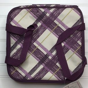 NEW Thirty-One Perfect Potluck SQUARE Party Thermal - Plum Plaid